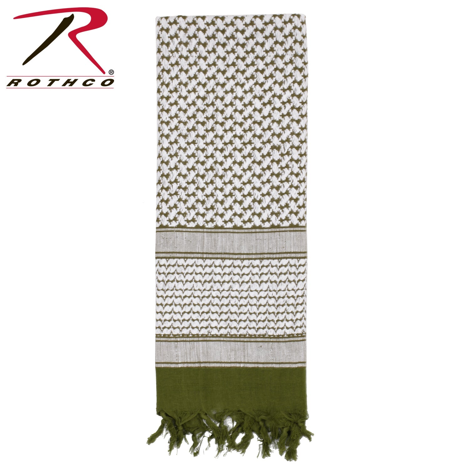 Rothco Shemagh Tactical Desert Keffiyeh Scarf Olive Drab / White Size One Size - Get Tight Gear