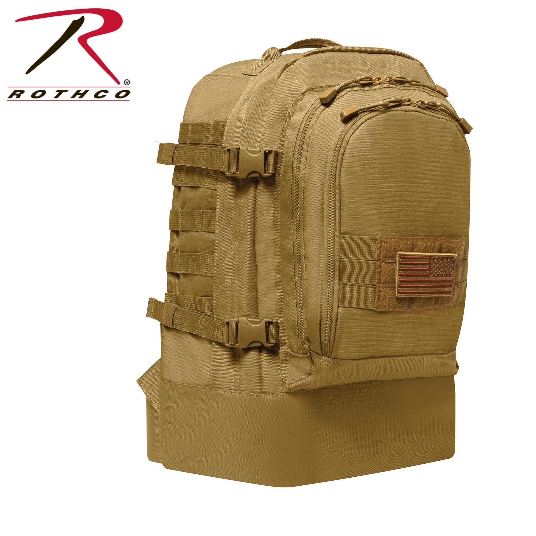 Rothco Skirmish 3 Day Assault Backpack Coyote Brown - Get Tight Gear