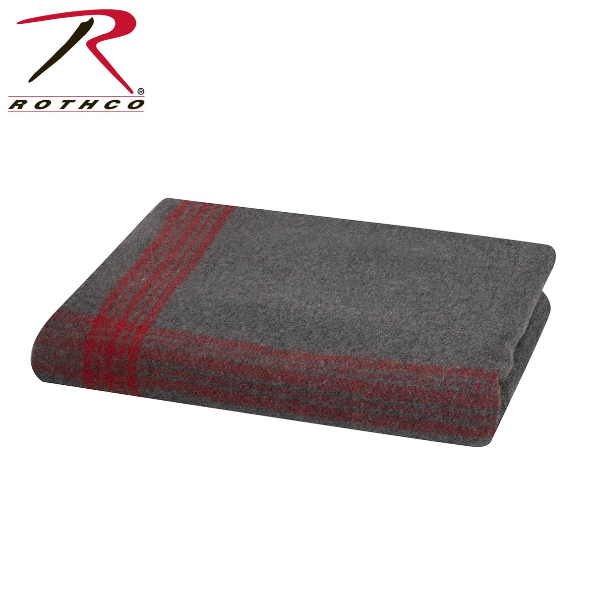 Rothco Striped Outdoor Wool Blanket Grey / Red Size One Size - Get Tight Gear