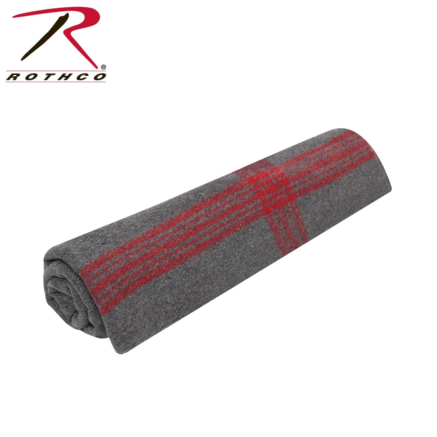 Rothco Striped Outdoor Wool Blanket Grey / Red Size One Size - Get Tight Gear
