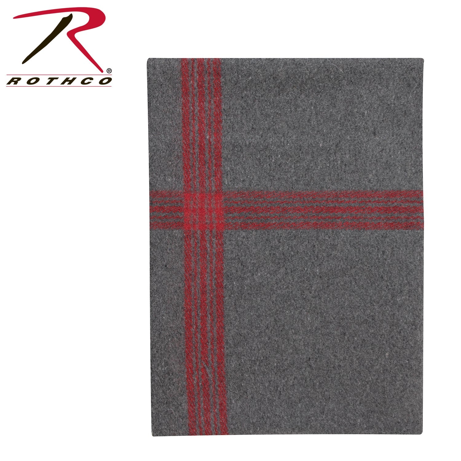 Rothco Striped Outdoor Wool Blanket Grey / Red Size One Size - Get Tight Gear
