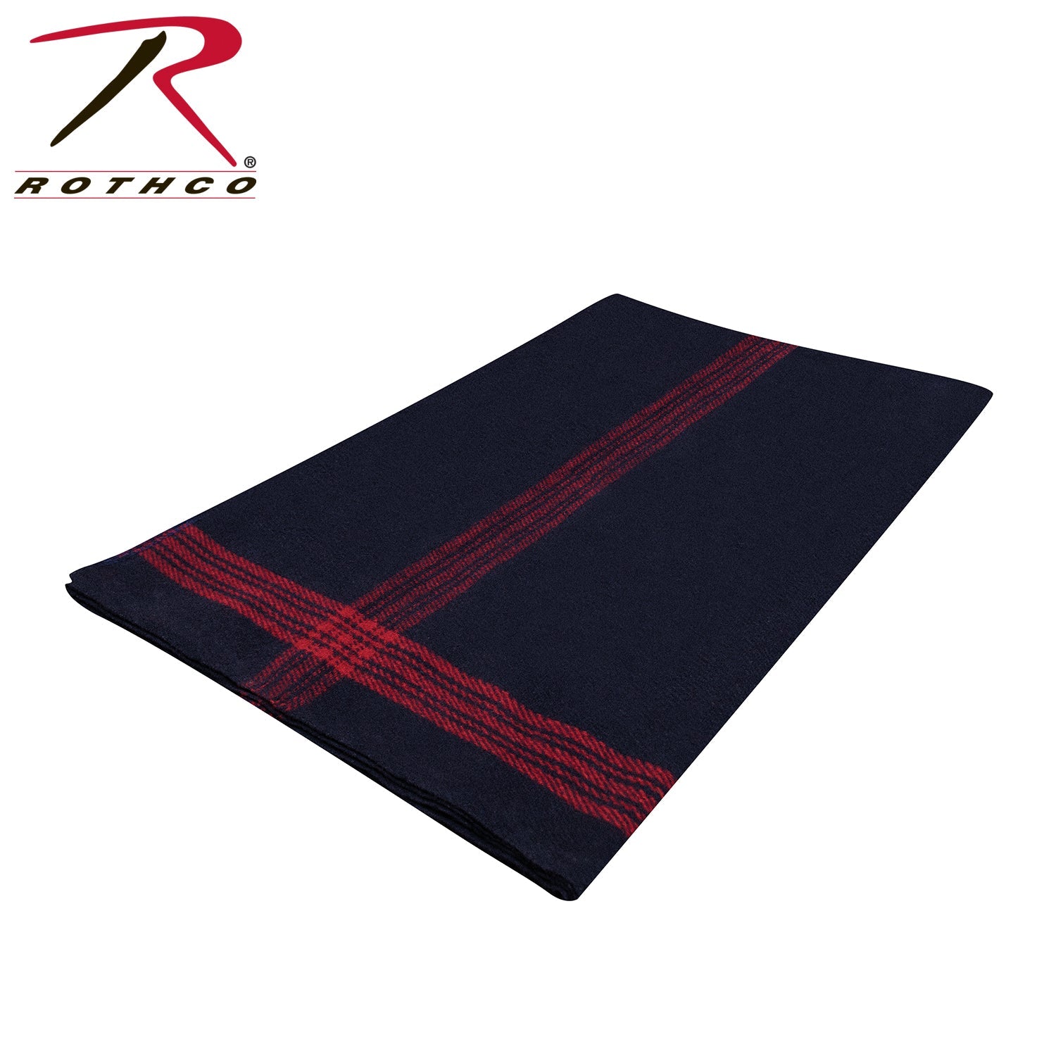 Rothco Striped Outdoor Wool Blanket Navy Blue / Red Size One Size - Get Tight Gear