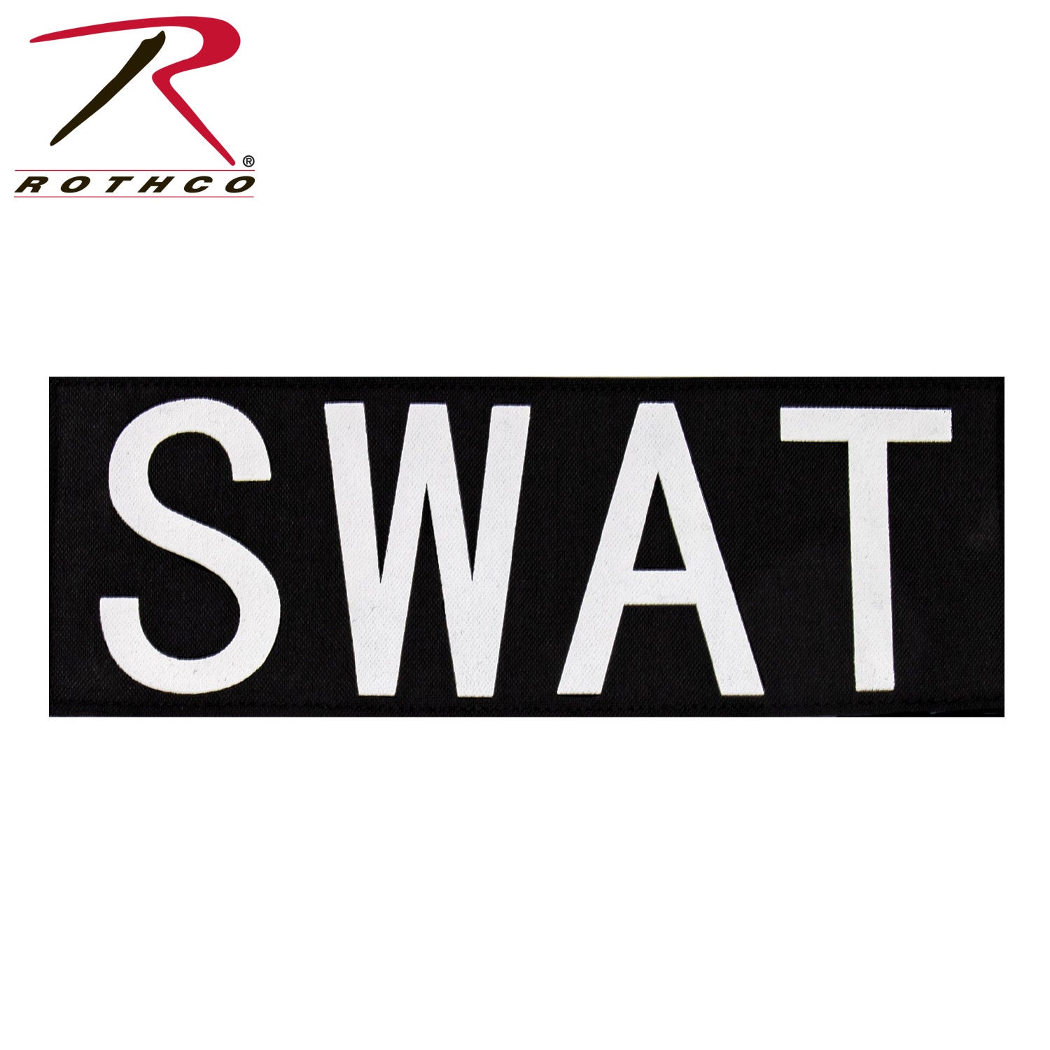 Rothco SWAT Patch With Hook Back Black / White Size L - Get Tight Gear