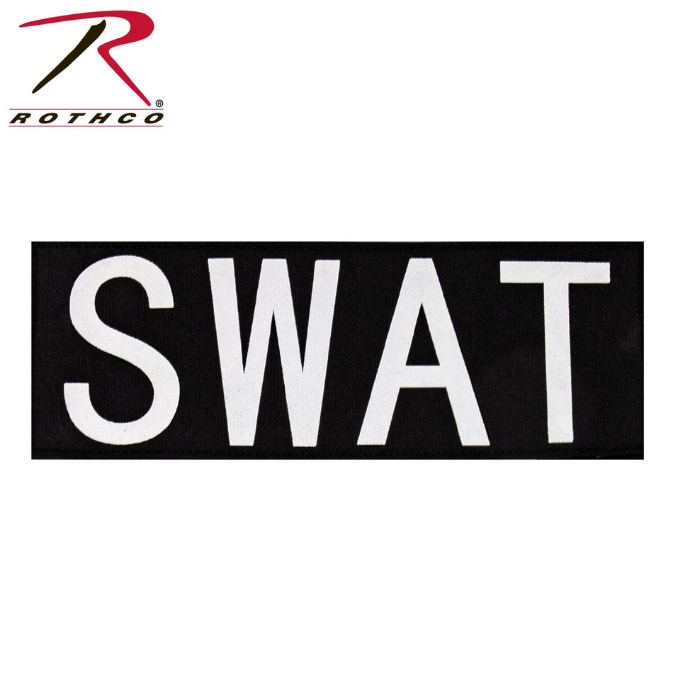 Rothco SWAT Patch With Hook Back Black / White Size L - Get Tight Gear