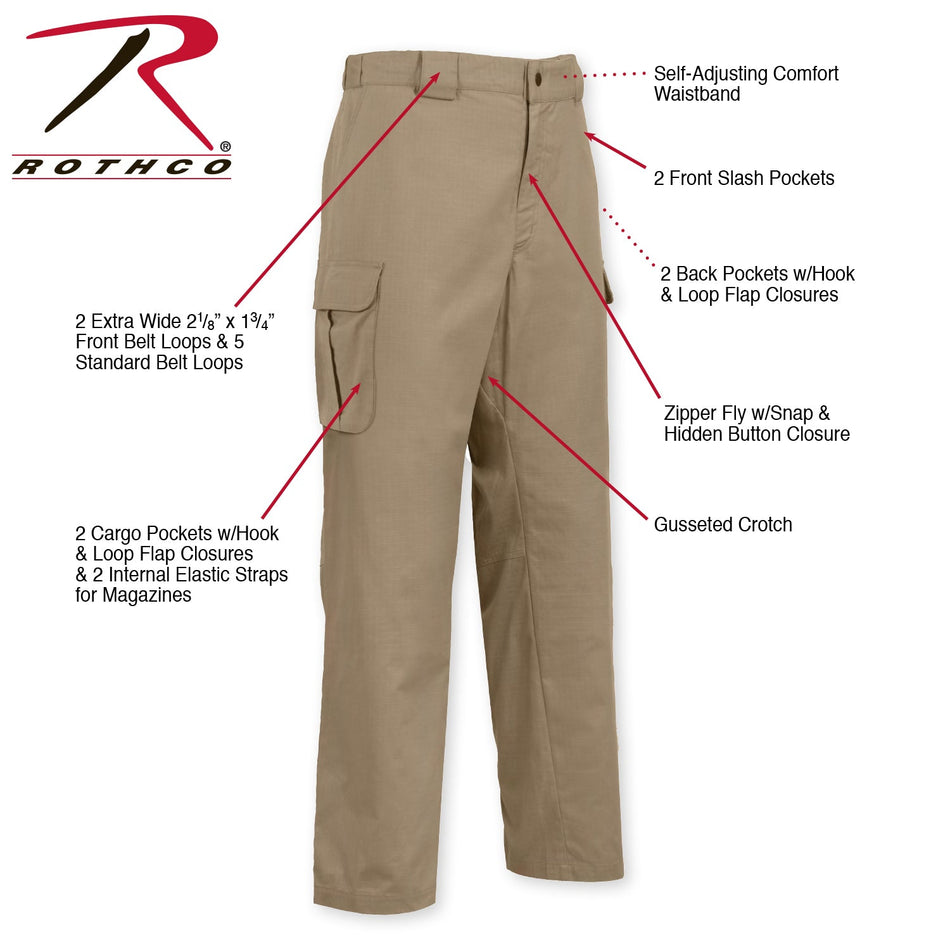 Rothco Tactical 10 - 8 Lightweight Field Pants Khaki Size 44W x 31L - Get Tight Gear