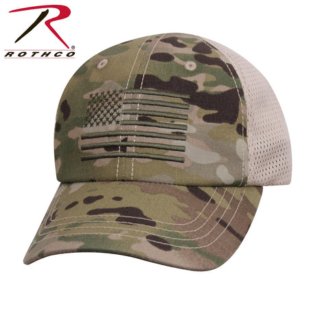 Rothco Tactical Mesh Back Cap With Embroidered US Flag MultiCam Size One Size - Get Tight Gear