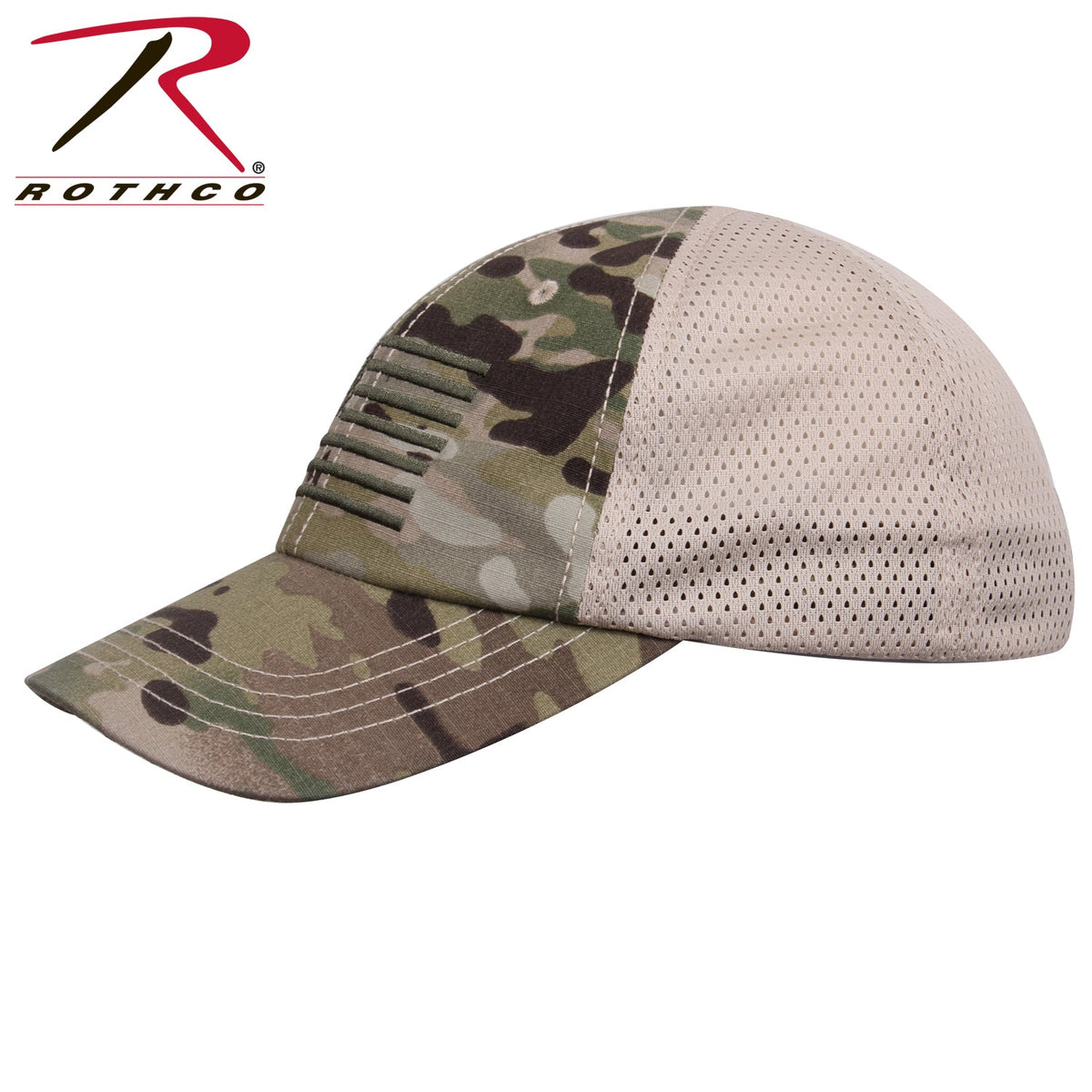 Rothco Tactical Mesh Back Cap With Embroidered US Flag MultiCam Size One Size - Get Tight Gear