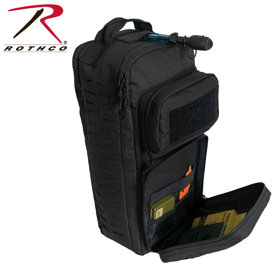 Rothco Tactical Single Sling Pack With Laser Cut MOLLE Black - Get Tight Gear