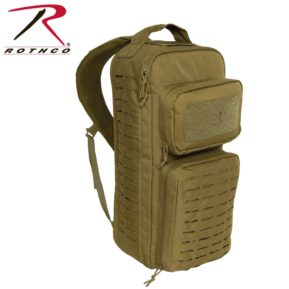 Rothco Tactical Single Sling Pack With Laser Cut MOLLE Coyote Brown - Get Tight Gear