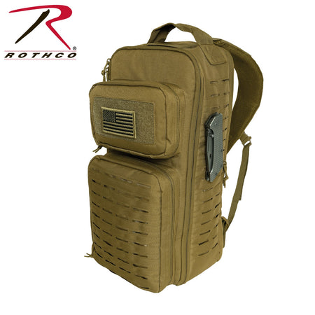 Rothco Tactical Single Sling Pack With Laser Cut MOLLE Coyote Brown - Get Tight Gear