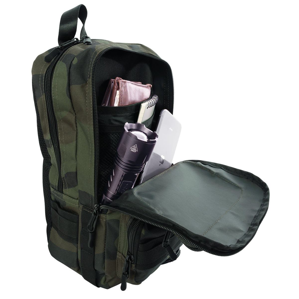 Rothco Tactical Traveler Sling Bag Midnight Woodland Camo - Get Tight Gear