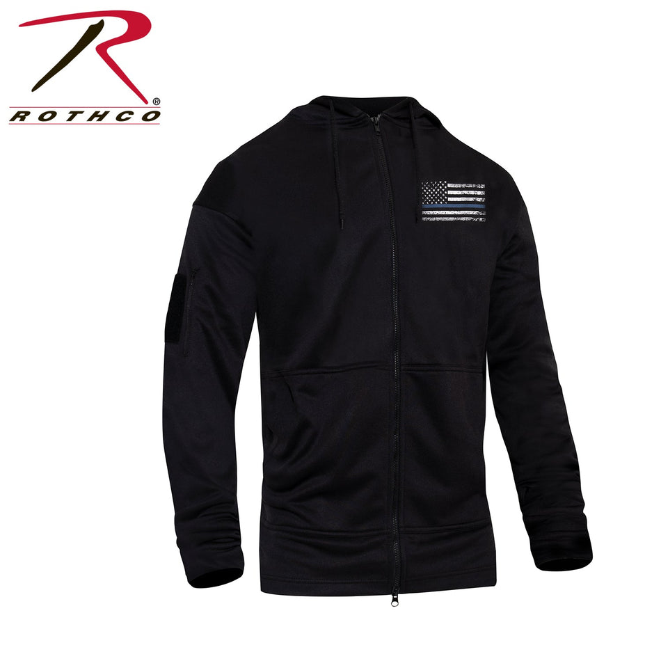 Rothco Thin Blue Line Concealed Carry Zippered Hoodie - Black Black Size S - Get Tight Gear