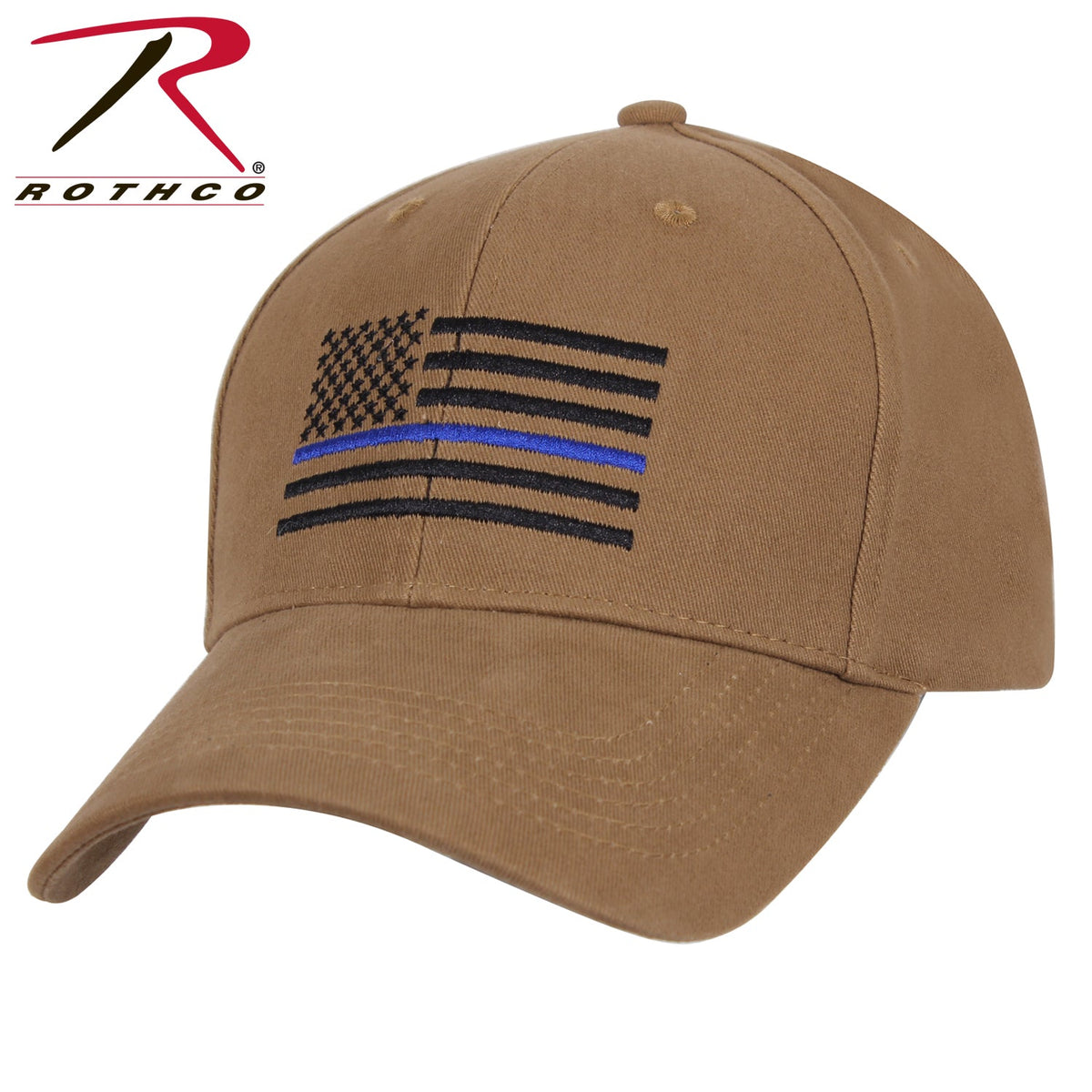 Rothco Thin Blue Line Flag Low Profile Cap Coyote Brown Size One Size - Get Tight Gear
