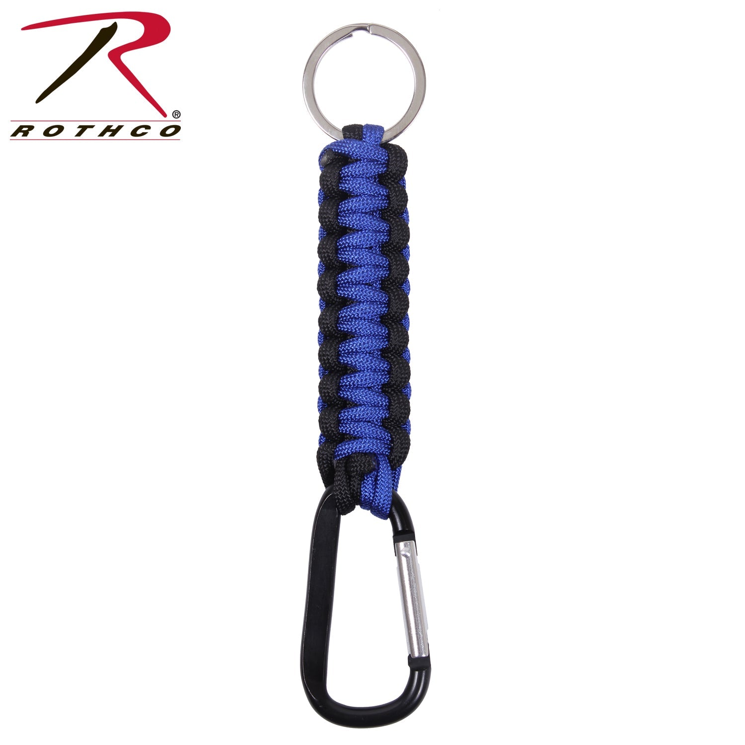 Rothco Thin Blue Line Paracord Keychain With Carabiner - Get Tight Gear