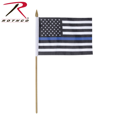Rothco Thin Blue Line Stick Flag Black / Blue - Get Tight Gear