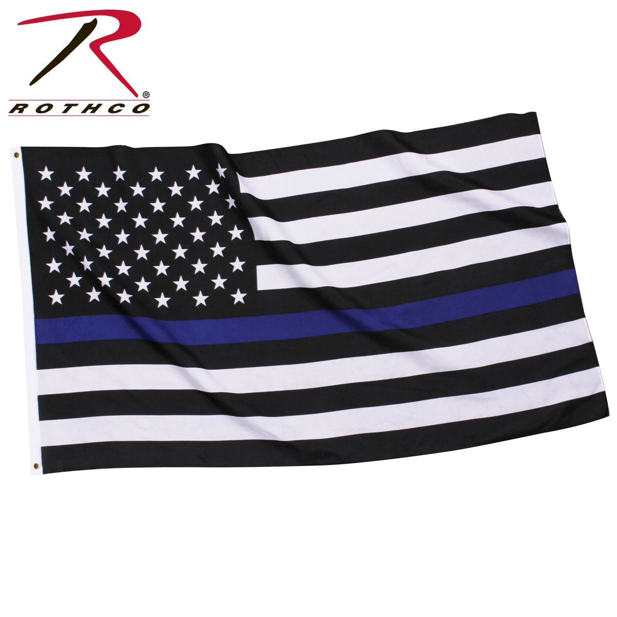 Rothco Thin Blue Line U.S. Flag Size 2' x 3' - Get Tight Gear
