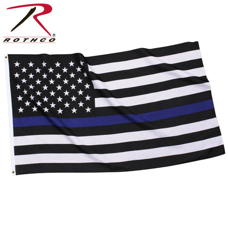 Rothco Thin Blue Line U.S. Flag Size 2' x 3' - Get Tight Gear