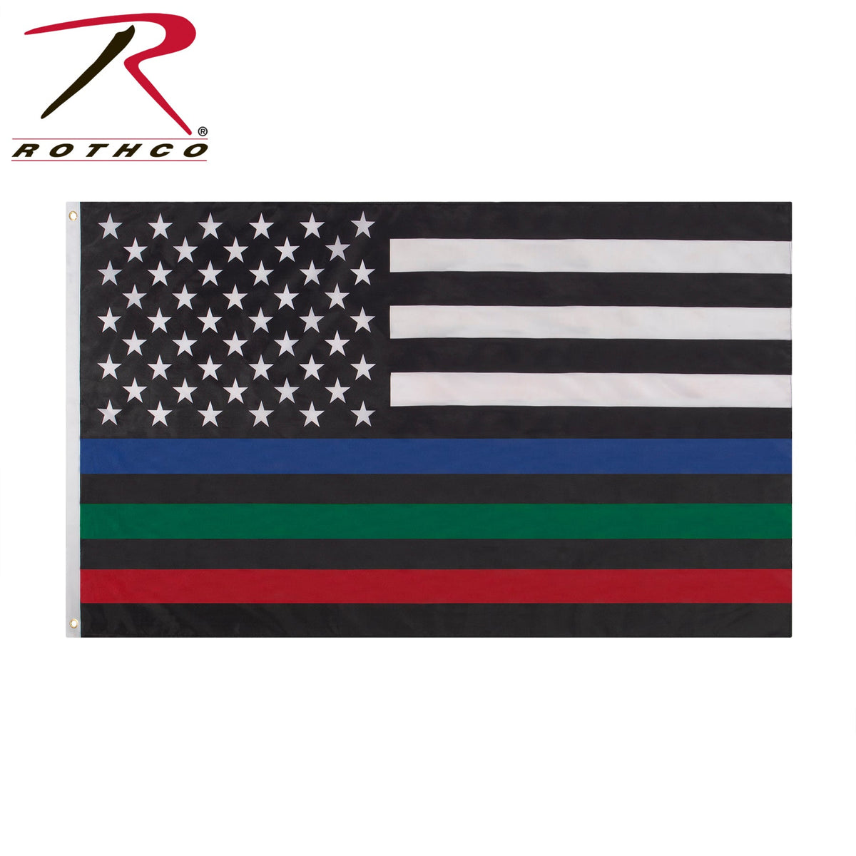 Rothco Thin Red, Blue, and Green Line US Flag - 3' x 5' - Get Tight Gear