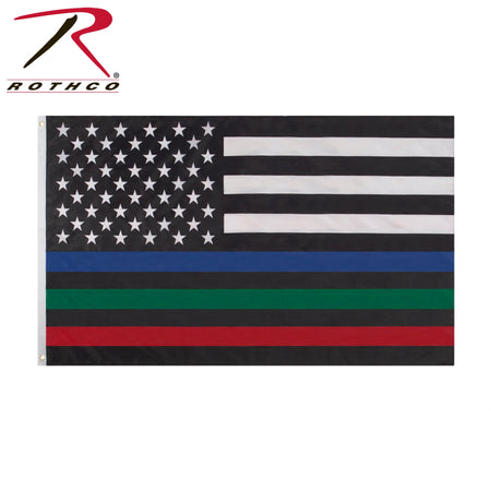 Rothco Thin Red, Blue, and Green Line US Flag - 3' x 5' - Get Tight Gear