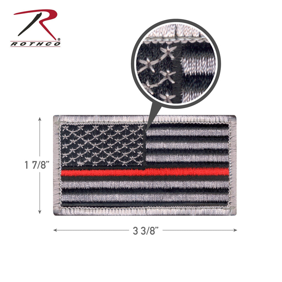 Rothco Thin Red Line US Flag Patch - Hook Back - Get Tight Gear