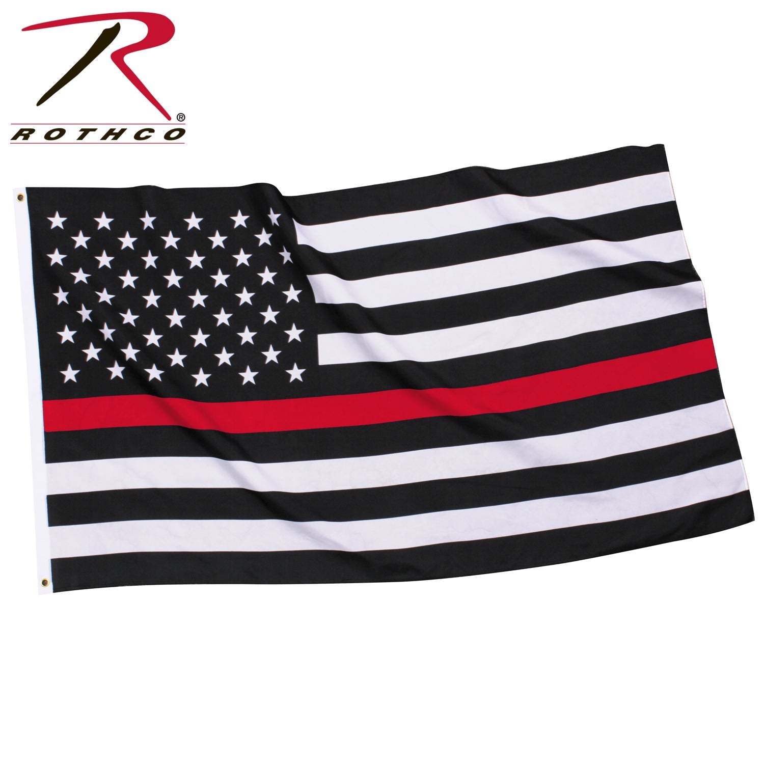 Rothco Thin Red Line US Flag Red / Black Size 3' x 5' - Get Tight Gear