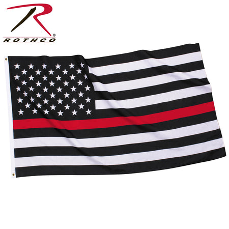 Rothco Thin Red Line US Flag Red / Black Size 3' x 5' - Get Tight Gear