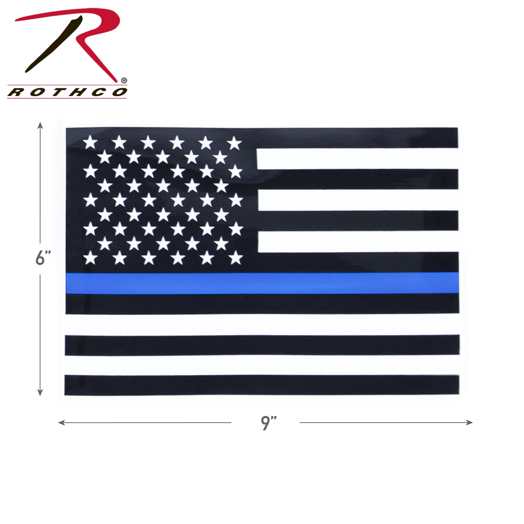 Rothco Transparent Thin Blue Line Flag Decal Size L - Get Tight Gear
