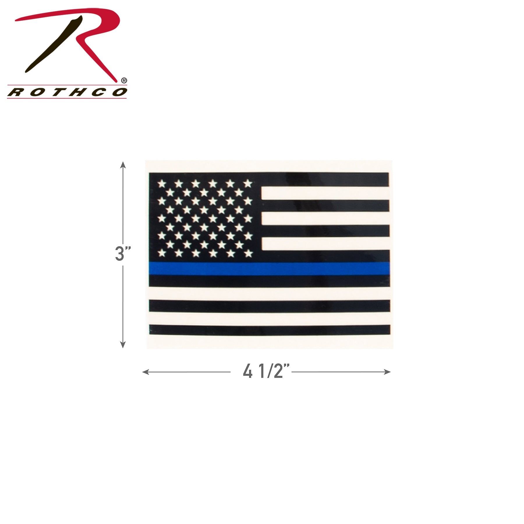 Rothco Transparent Thin Blue Line Flag Decal Size S - Get Tight Gear