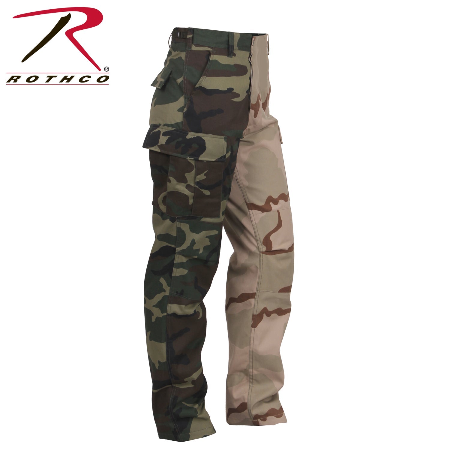 Rothco Two - Tone Camo BDU Pants Woodland / Tri - Color Camo Size S - Get Tight Gear