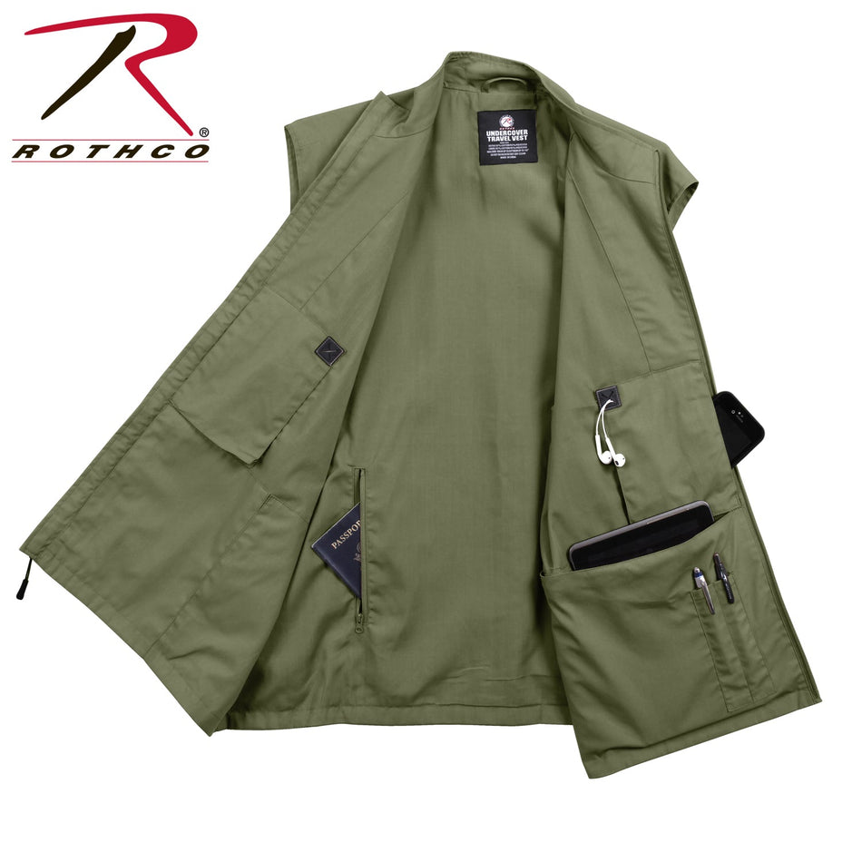 Rothco Undercover Travel Vest Olive Drab Size XL - Get Tight Gear