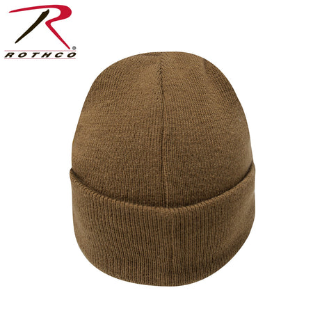 Rothco US Flag Embroidered Fine Knit Watch Cap Coyote Brown - Get Tight Gear
