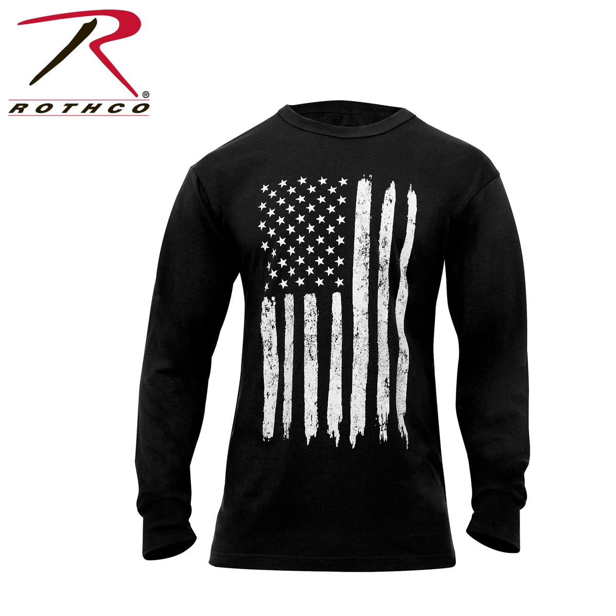 Rothco US Flag Long Sleeve T-Shirt Black Size 2XL - Get Tight Gear