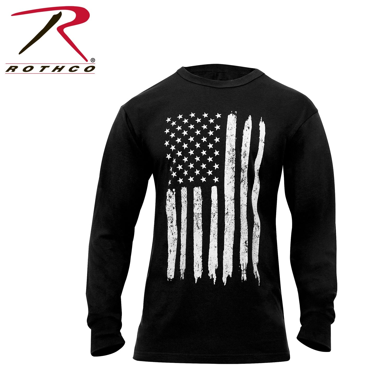 Rothco US Flag Long Sleeve T-Shirt Black Size 2XL - Get Tight Gear