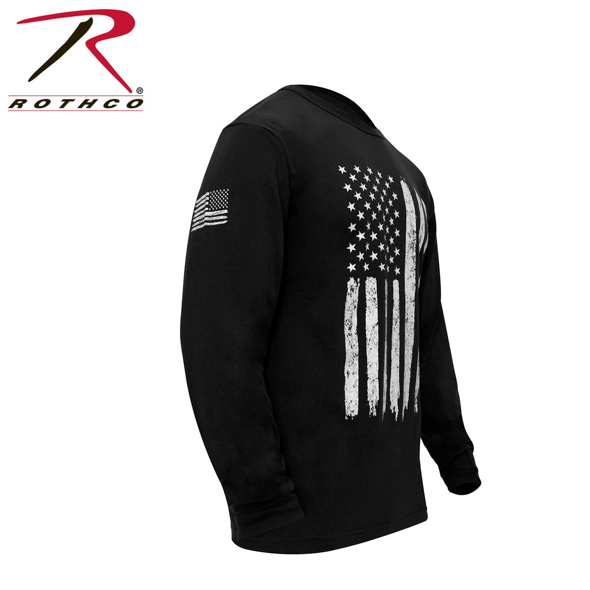 Rothco US Flag Long Sleeve T-Shirt Black Size XL - Get Tight Gear