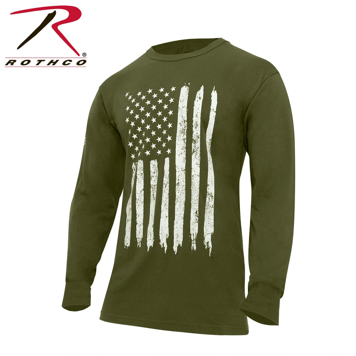 Rothco US Flag Long Sleeve T-Shirt Olive Drab Size 3XL - Get Tight Gear