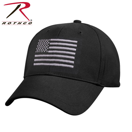 Rothco U.S. Flag Low Profile Cap Black / Silver Size One Size - Get Tight Gear