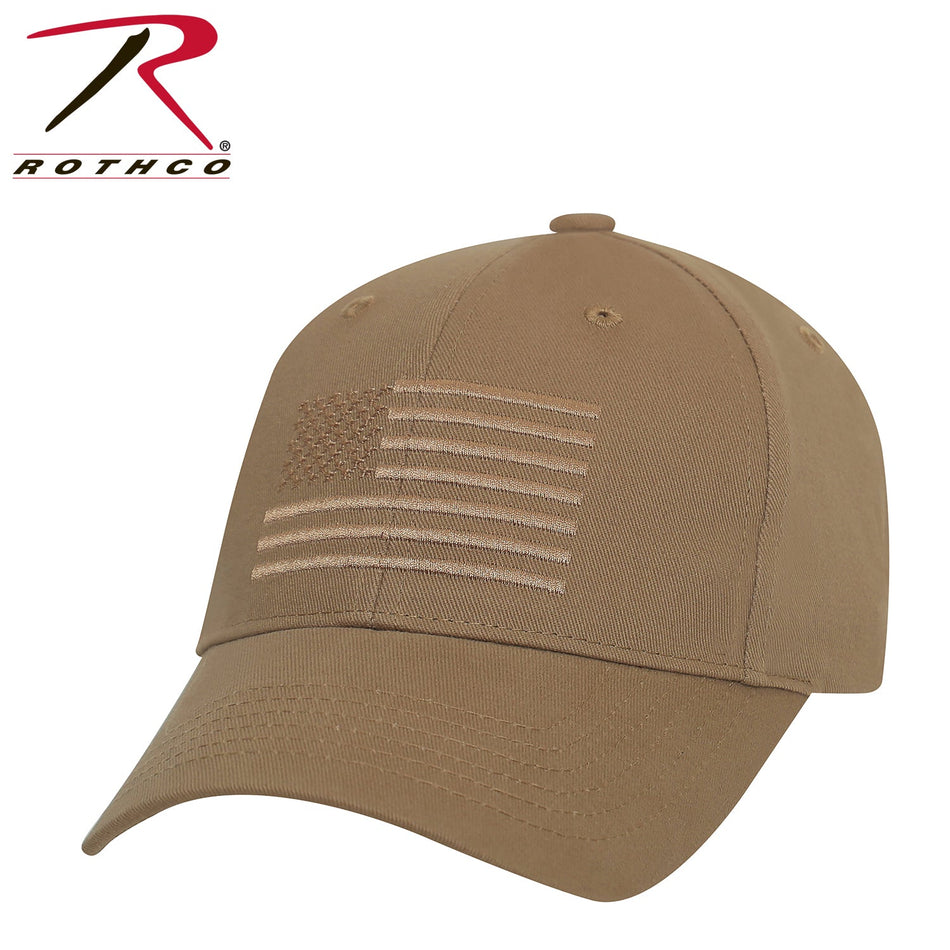 Rothco U.S. Flag Low Profile Cap Coyote Brown Size One Size - Get Tight Gear
