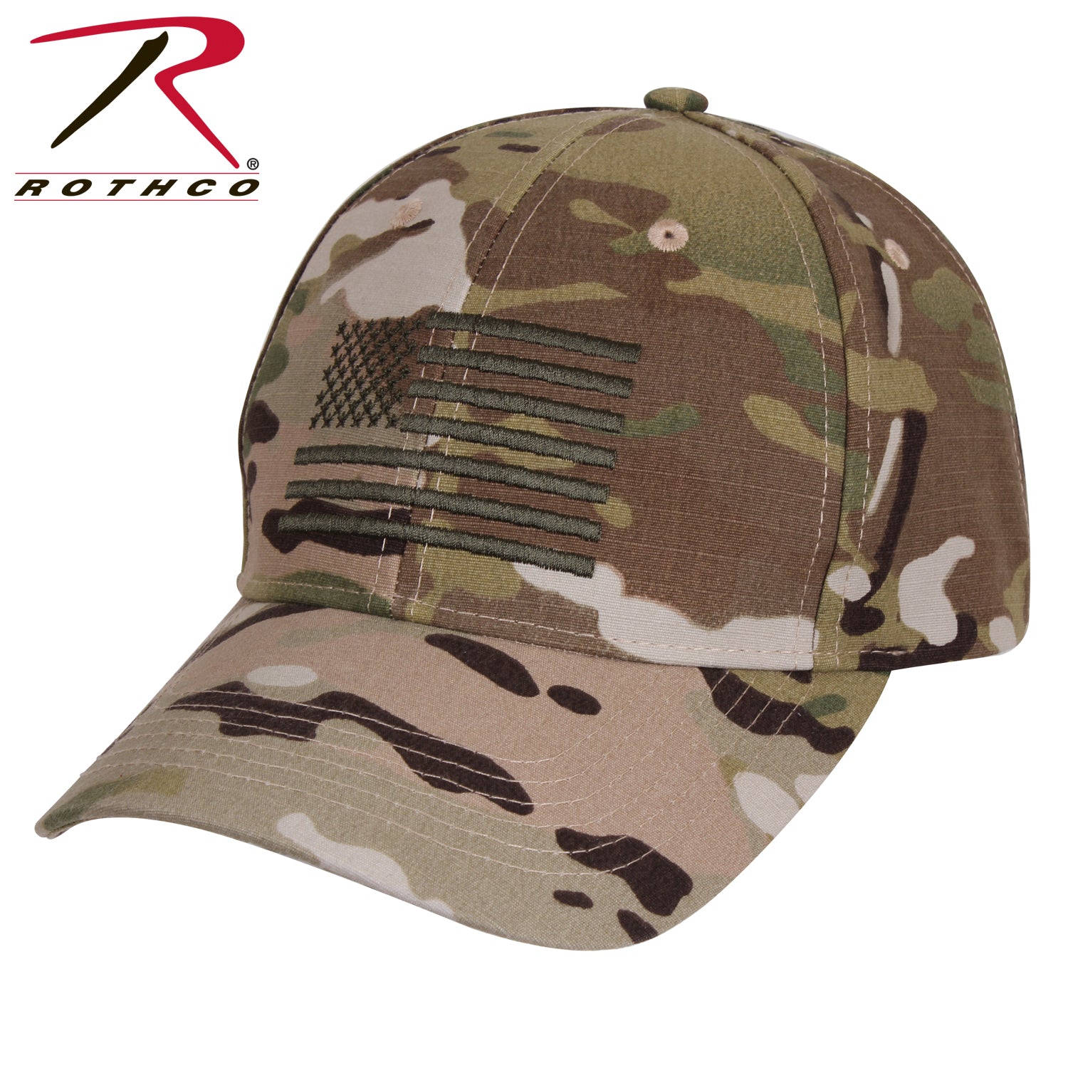 Rothco U.S. Flag Low Profile Cap MultiCam Size One Size - Get Tight Gear