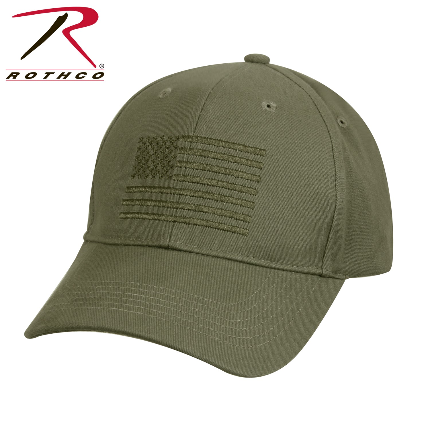 Rothco U.S. Flag Low Profile Cap Olive Drab Size One Size - Get Tight Gear