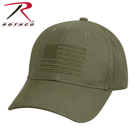 Rothco U.S. Flag Low Profile Cap Olive Drab Size One Size - Get Tight Gear