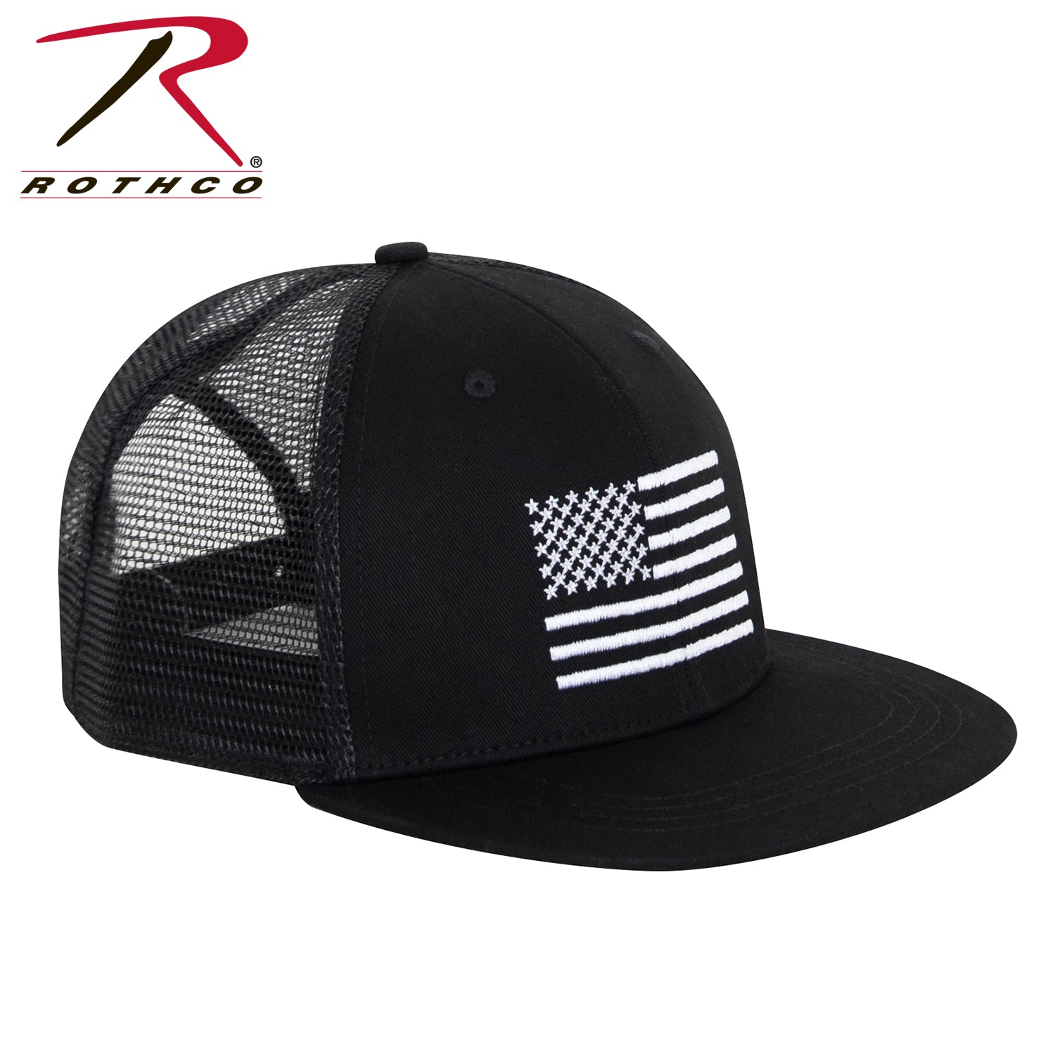 Rothco US Flag Trucker Cap White / Black Size One Size - Get Tight Gear