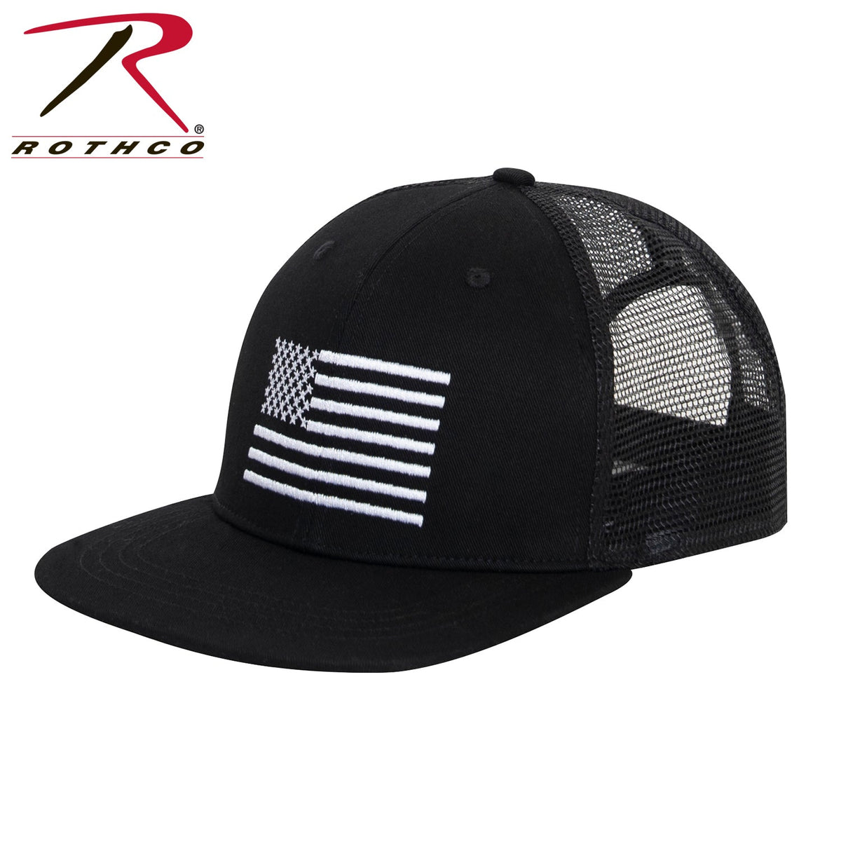 Rothco US Flag Trucker Cap White / Black Size One Size - Get Tight Gear