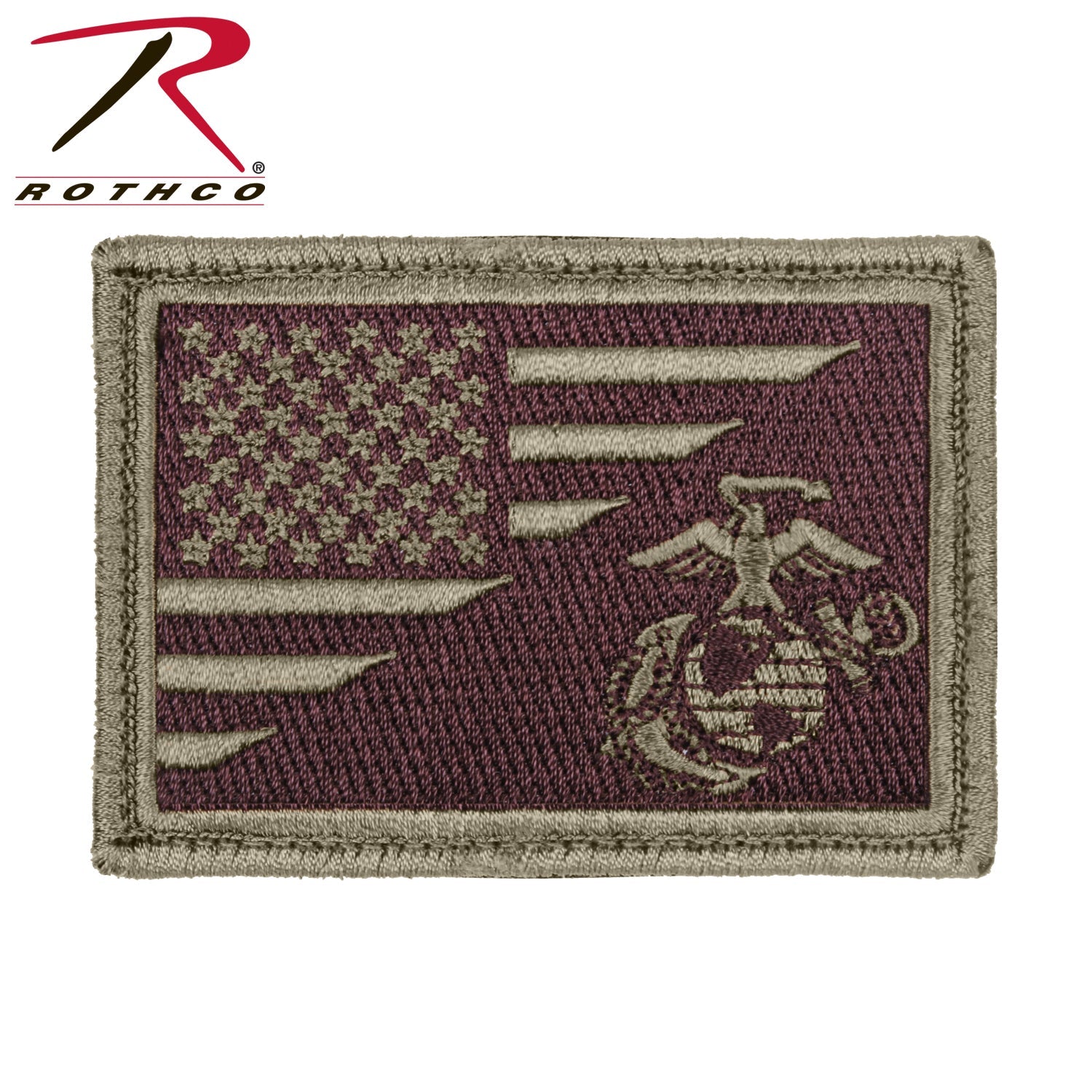 Rothco US Flag / USMC Eagle, Globe and Anchor Morale Patch Coyote Brown Size One Size - Get Tight Gear
