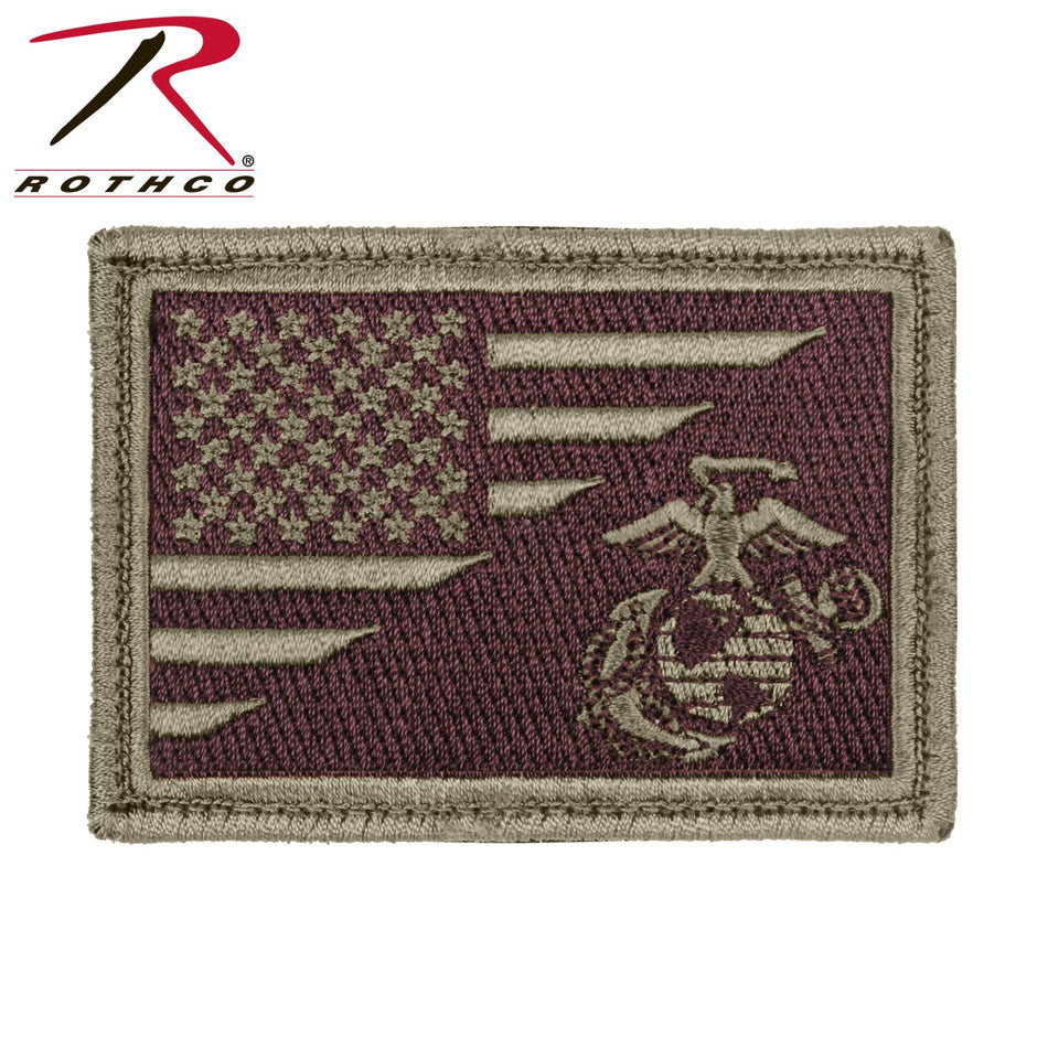 Rothco US Flag / USMC Eagle, Globe and Anchor Morale Patch Coyote Brown Size One Size - Get Tight Gear