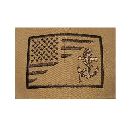 Rothco US Navy Anchor / Flag Low Profile Cap Coyote Brown - Get Tight Gear