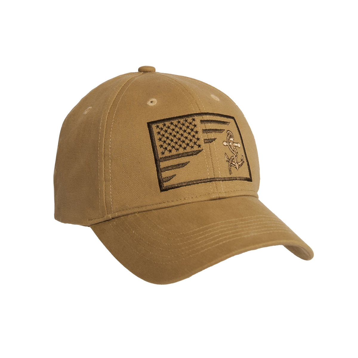 Rothco US Navy Anchor / Flag Low Profile Cap Coyote Brown - Get Tight Gear