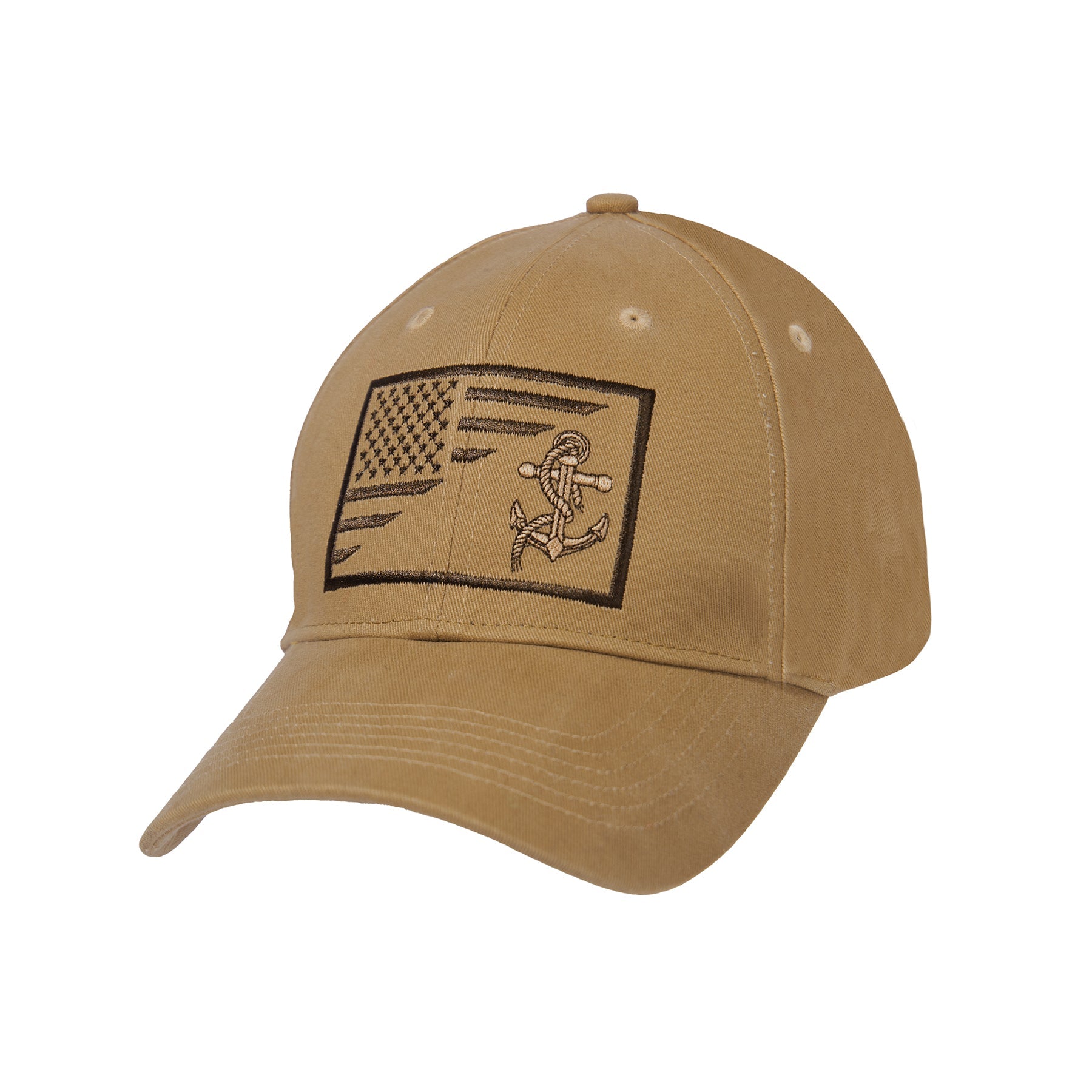 Rothco US Navy Anchor / Flag Low Profile Cap Coyote Brown - Get Tight Gear