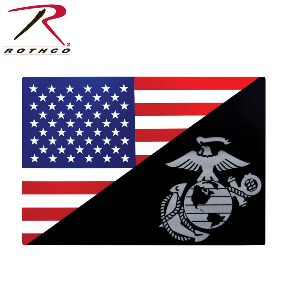 Rothco USMC Eagle, Globe and Anchor Flag Decal (Outside / Back Gum) Size 3" x 4 1/34" - Get Tight Gear