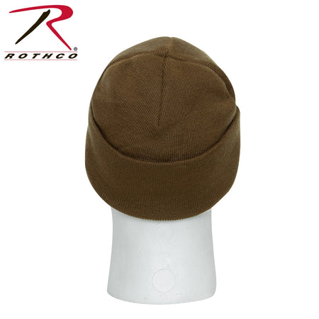 Rothco USMC Eagle, Globe and Anchor / US Flag Deluxe Fine Knit Watch Cap Coyote Brown Size One Size - Get Tight Gear