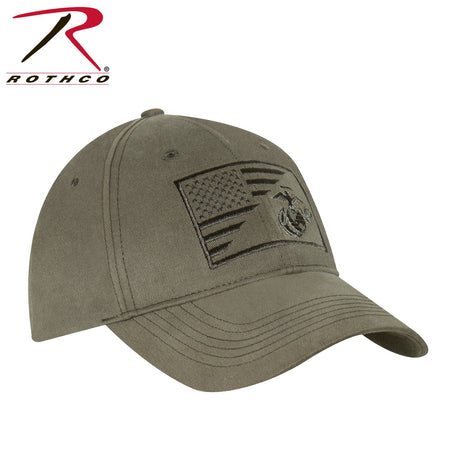 Rothco USMC Eagle, Globe and Anchor / US Flag Low Pro Cap Olive Drab Size One Size - Get Tight Gear